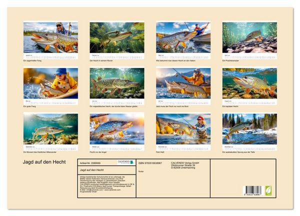 Produktbild: Jagd auf den Hecht (Wandkalender 2026 DIN A2 quer), CALVENDO Monatskalender
