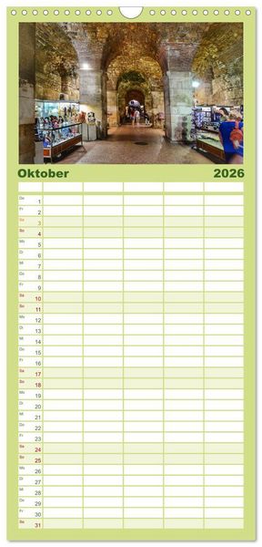 Produktbild: Familienplaner 2026 - SPLIT Kroatien - Dalmatien mit 5 Spalten (Wandkalender, 21 x 45 cm) CALVENDO