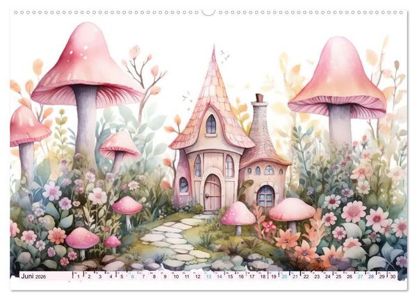 Produktbild: M&auml;rchenhafte Feenh&auml;uschen (hochwertiger Premium Wandkalender 2026 DIN A2 quer), Kunstdruck in Hochglanz