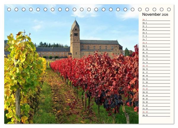 Produktbild: Der Rhein. Oberes Mittelrheintal von Bingen bis Koblenz (Tischkalender 2026 DIN A5 quer), CALVENDO Monatskalender