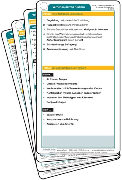 Produktbild: Einsatzkarten Vernehmung von Kindern