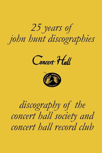 Produktbild: Concert Hall. Discography of the Concert Hall Society and Concert Hall Record Club.