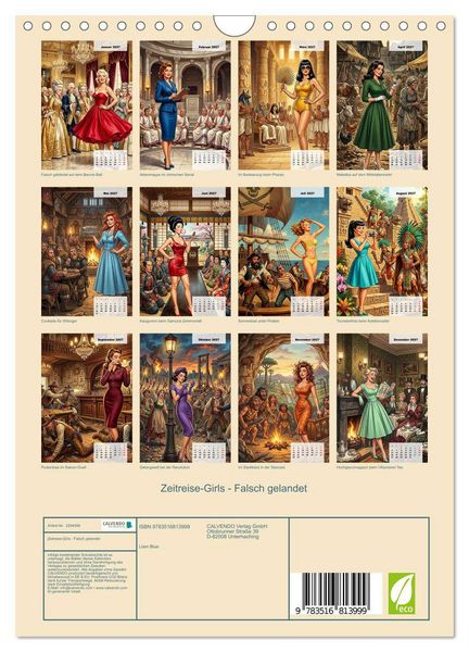 Produktbild: Zeitreise-Girls - Falsch gelandet (Wandkalender 2027 DIN A4 hoch), CALVENDO Monatskalender