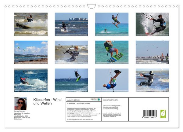 Produktbild: Kitesurfen - Wind und Wellen (Wandkalender 2026 DIN A3 quer), CALVENDO Monatskalender