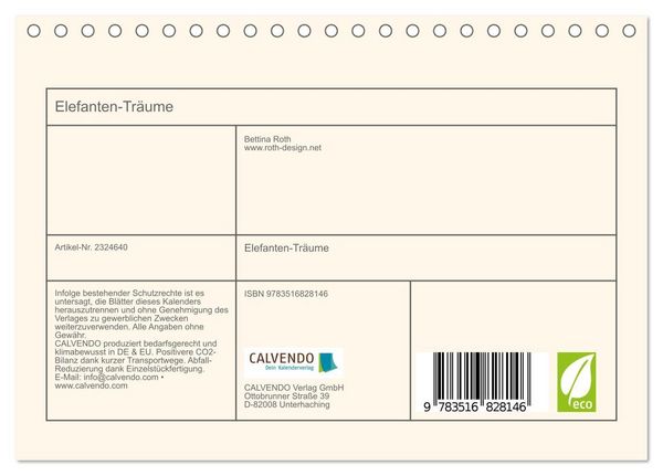 Produktbild: Elefanten-Tr&auml;ume (Tischkalender 2027 DIN A5 quer), CALVENDO Monatskalender
