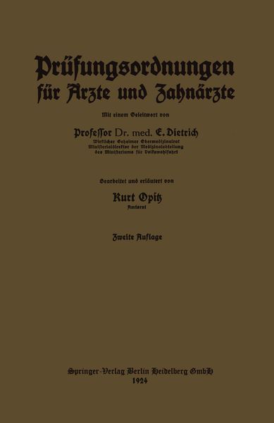 Produktbild: Pr&uuml;fungsordnungen f&uuml;r &Auml;rzte und Zahn&auml;rzte