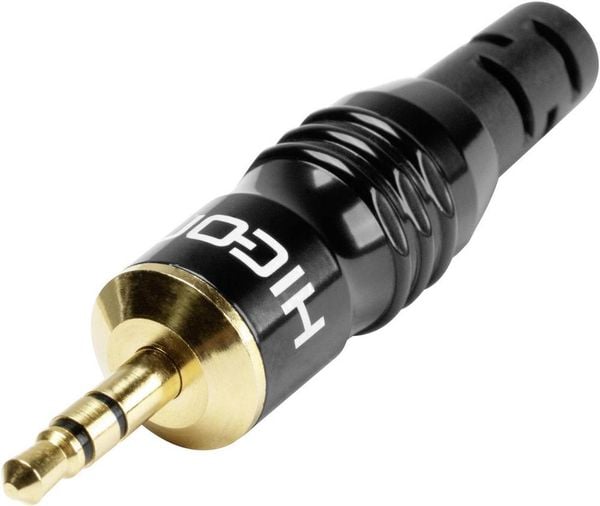 Hicon HI-J35S02 Klinken-Steckverbinder 3.5mm Stecker, gerade Polzahl: 3 Stereo Schwarz 1St.