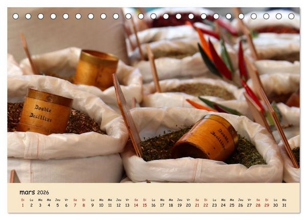 Produktbild: Aux march&eacute;s en France (Calendrier de bureau 2026 DIN A5 vertical), CALVENDO calendrier mensuel
