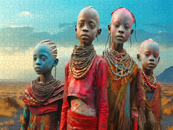Produktbild: CALVENDO Puzzle Surrealismus trifft Massai-Kultur | 2000 Teile Lege-Gr&ouml;&szlig;e 90x67cm Foto-Puzzle f&uuml;r gl&uuml;ckliche Stunden