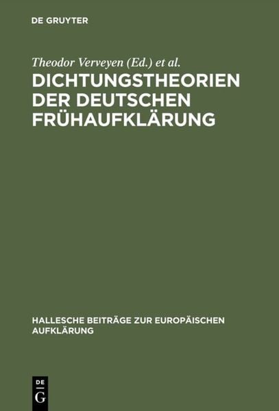 Produktbild: Dichtungstheorien der deutschen Fr&uuml;haufkl&auml;rung