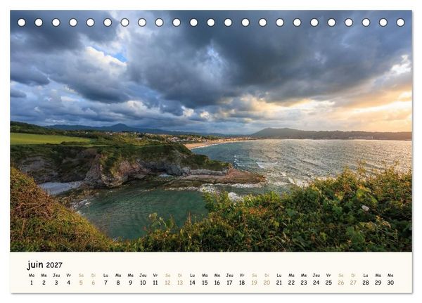 Produktbild: Entre monts et vagues - Une ann&eacute;e au Pays Basque (Calendrier de bureau 2027 DIN A5 vertical), CALVENDO calendrier mensuel