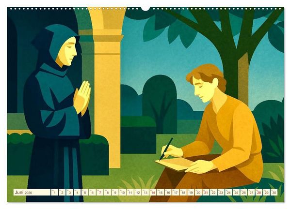 Produktbild: Hermann Hesse. Sein Leben, seine Werke (hochwertiger Premium Wandkalender 2026 DIN A2 quer), Kunstdruck in Hochglanz