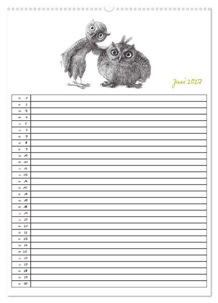 Produktbild: Tieronisch Eulen (hochwertiger Premium Wandkalender 2027 DIN A2 hoch), Kunstdruck in Hochglanz