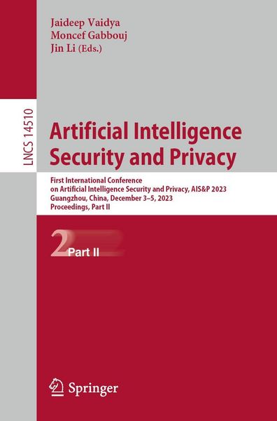 Produktbild: Artificial Intelligence Security and Privacy