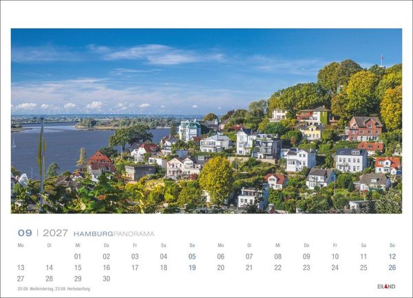 Produktbild: Hamburg Panorama-Postkartenkalender 2027