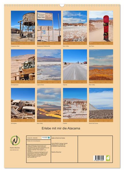 Produktbild: Erlebe mit mir die Atacama (Wandkalender 2026 DIN A2 hoch), CALVENDO Monatskalender
