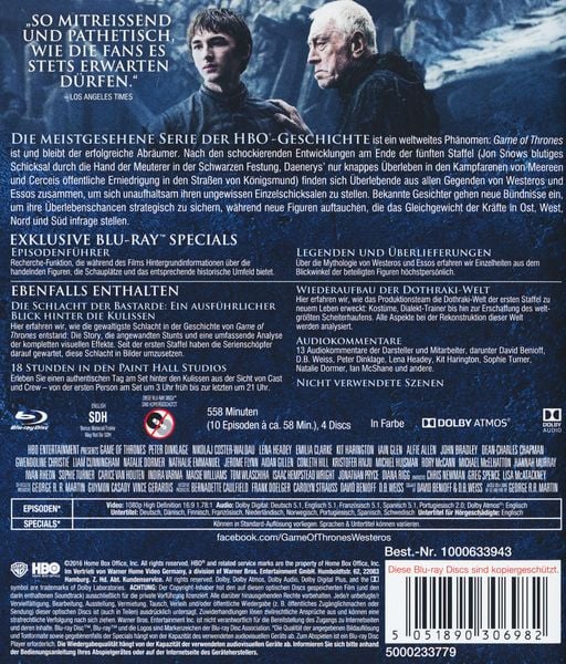 Produktbild: Game of Thrones - Staffel 6 [4 BRs]