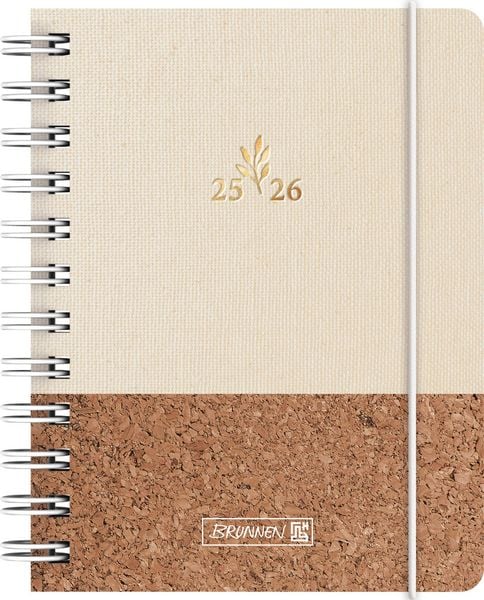 Produktbild: BRUNNEN Schülerkalender (2025/2026) "Naturality", 1 Seite = 1 Tag, A6, 352 Seiten, Textil-Einband