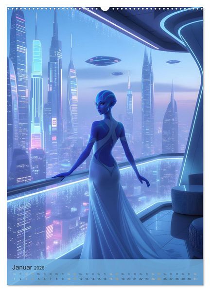 Produktbild: Kosmische Sirenen vom Planeten Zythera (hochwertiger Premium Wandkalender 2026 DIN A2 hoch), Kunstdruck in Hochglanz