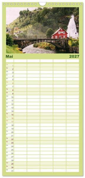 Produktbild: Familienplaner 2027 - Norwegen - Das wundersch&ouml;ne Land im Norden. mit 5 Spalten (Wandkalender, 21 x 45 cm) CALVENDO