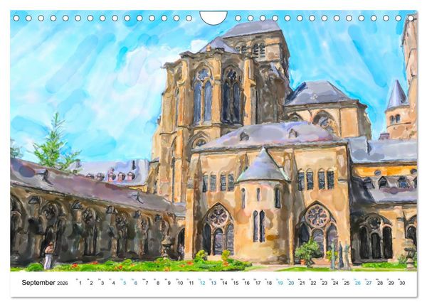 Produktbild: Trier - Illustrationen in Aquarell (Wandkalender 2026 DIN A4 quer), CALVENDO Monatskalender