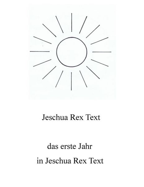 Produktbild: Das erste Jahr in Jeschua Rex Text
