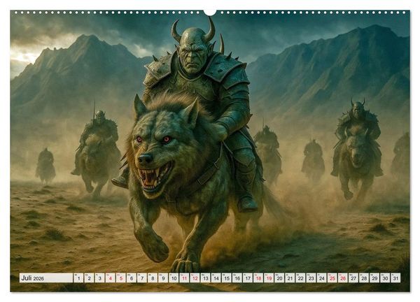 Produktbild: Erbe der Orks. Feuer und Schatten (hochwertiger Premium Wandkalender 2026 DIN A2 quer), Kunstdruck in Hochglanz