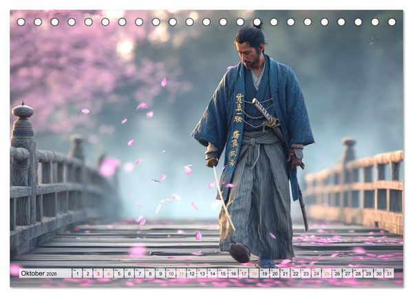 Produktbild: Die Seele des Schwertes &ndash; Samurai im Bild (Tischkalender 2026 DIN A5 quer), CALVENDO Monatskalender