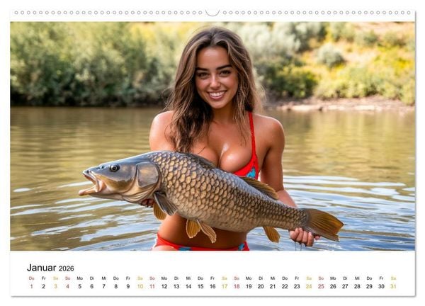 Produktbild: Hecht und Karpfen (Wandkalender 2026 DIN A2 quer), CALVENDO Monatskalender