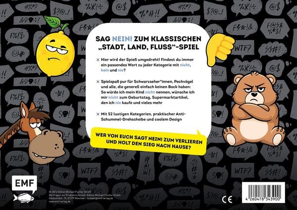 Produktbild: Stadt, Land, NEIN! &ndash; Der Spieleklassiker f&uuml;r Pessimist*innen und alle, die eigentlich keinen Bock haben