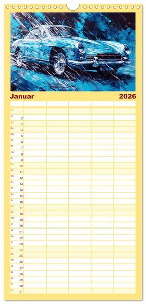 Produktbild: Familienplaner 2026 - Neon Speed mit 5 Spalten (Wandkalender, 21 x 45 cm) CALVENDO
