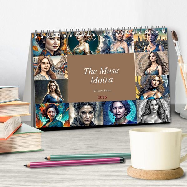 Produktbild: The Muse Moira in Twelve Facets (Desk Calendar 2026 DIN A5 landscape), CALVENDO 12 Month DeskCalendar