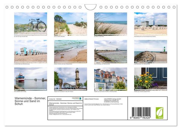 Produktbild: Warnem&uuml;nde - Sommer, Sonne und Sand im Schuh (Wandkalender 2026 DIN A4 quer), CALVENDO Monatskalender