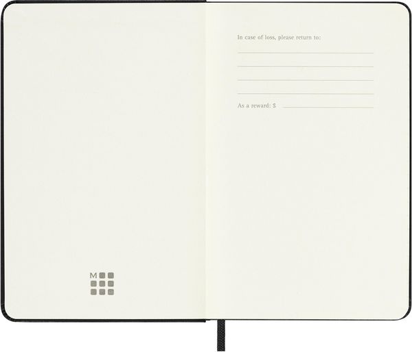 Produktbild: Moleskine 12 Monate Wochen Notizkalender 2026, Pocket/A6, 1 Wo = 1 Seite, rechts linierte Seite, fester Einband, Schwarz