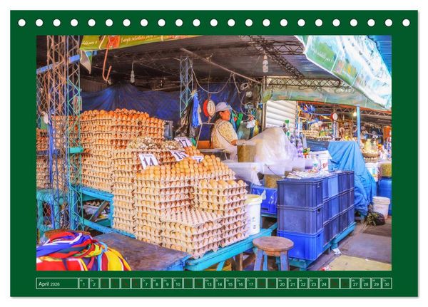 Produktbild: Bolivien - Marktimpressionen (Tischkalender 2026 DIN A5 quer), CALVENDO Monatskalender