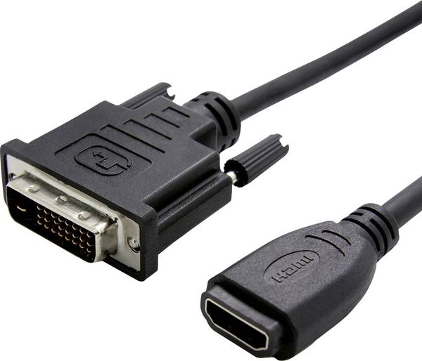 Value DVI / HDMI Adapterkabel DVI-D 24+1pol. Stecker, HDMI-A Buchse 0.15 m Schwarz 12.99.3116 DVI-Kabel