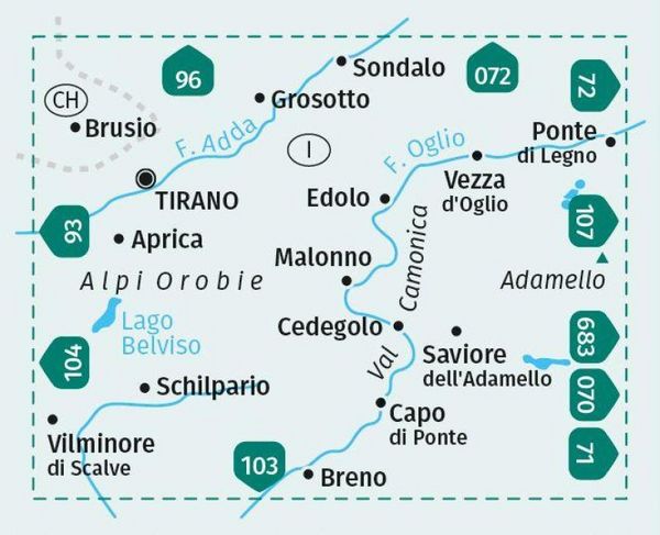 Produktbild: KOMPASS Wanderkarte 94 Edolo, Aprica, Ponte di Legno, Val Camonica 1:35.000