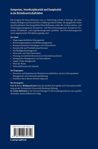Produktbild: Kompetenz, Interdisziplinarit&auml;t und Komplexit&auml;t in der Betriebswirtschaftslehre