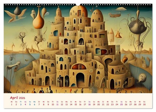 Produktbild: Absurdes Theater - In surrealen Traumwelten versinken (hochwertiger Premium Wandkalender 2026 DIN A2 quer), Kunstdruck in Hochglanz