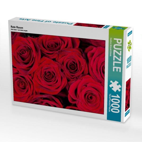 Produktbild: CALVENDO Puzzle Rote Rosen | 1000 Teile Lege-Gr&ouml;&szlig;e 64x48cm Foto-Puzzle f&uuml;r gl&uuml;ckliche Stunden