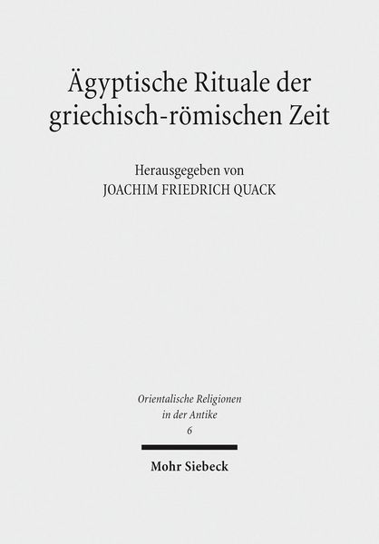 Produktbild: &Auml;gyptische Rituale der griechisch-r&ouml;mischen Zeit