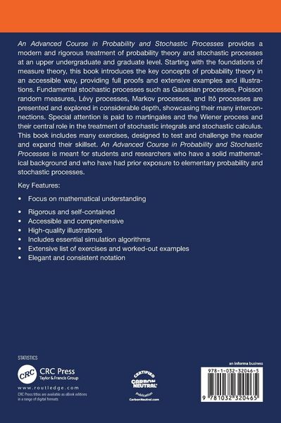 Produktbild: An Advanced Course in Probability and Stochastic Processes