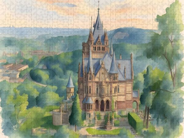 Produktbild: CALVENDO Puzzle Schloss Drachenburg | 1000 Teile Lege-Gr&ouml;&szlig;e 64x48cm Foto-Puzzle f&uuml;r gl&uuml;ckliche Stunden