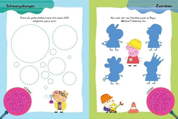 Produktbild: Peppa Pig Mein Lernspielbuch mit L&ouml;selupe. Mit wutzig viel Spa&szlig; durch die Vorschulzeit