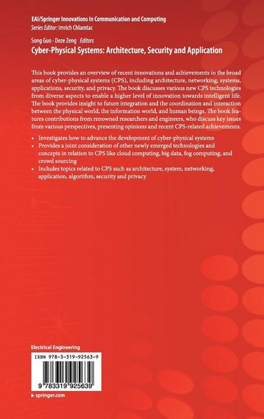 Produktbild: Cyber-Physical Systems: Architecture, Security and Application