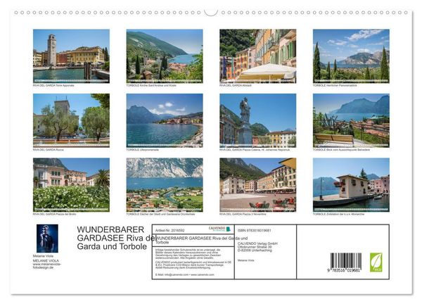 Produktbild: WUNDERBARER GARDASEE Riva del Garda und Torbole (hochwertiger Premium Wandkalender 2026 DIN A2 quer), Kunstdruck in Hochglanz
