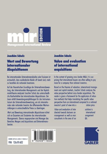 Produktbild: Wert und Bewertung internationaler Akquisitionen