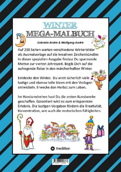 Produktbild: Mega Malbuch - M&auml;rchenhafte Wintermotive - Lustige Ausmalvorlagen - Winterlandschaft - Sport - Tiere - H&auml;user