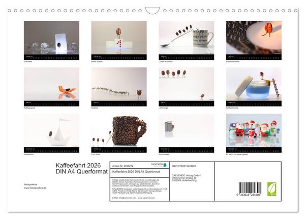 Produktbild: Kaffeefahrt 2026 DIN A4 Querformat (Wandkalender 2026 DIN A3 quer), CALVENDO Monatskalender