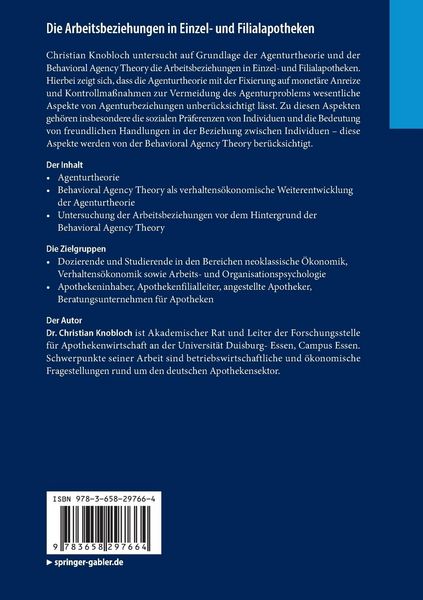 Produktbild: Die Arbeitsbeziehungen in Einzel- und Filialapotheken